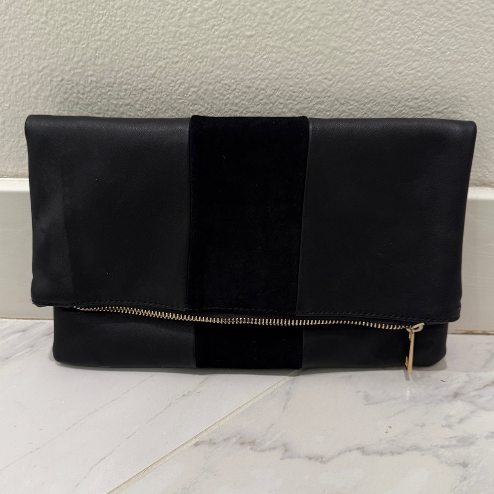 Black fold over clutch